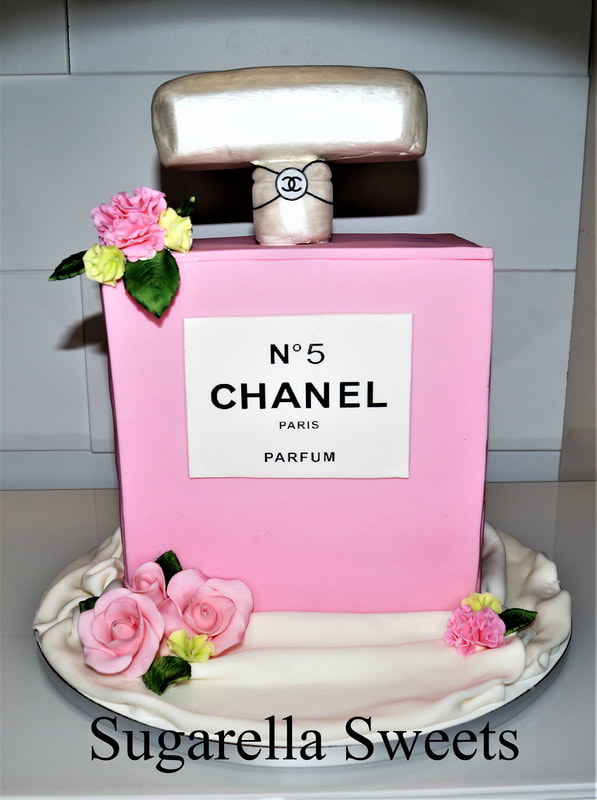 Chanel perfume cake