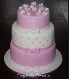 Baptism cake for girls