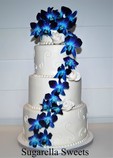 wedding cake with orchids