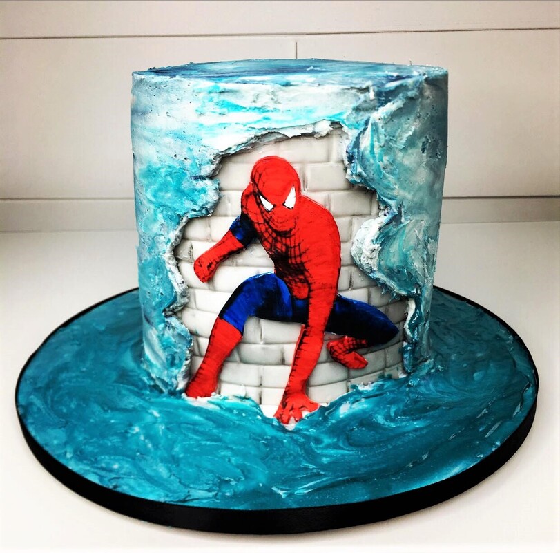 Spider-man fault line cake
